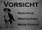 Preview: Edelstahl Warnschild Entlebucher Sennenhund VORSICHT Mein Haus mein Garten meine Familie